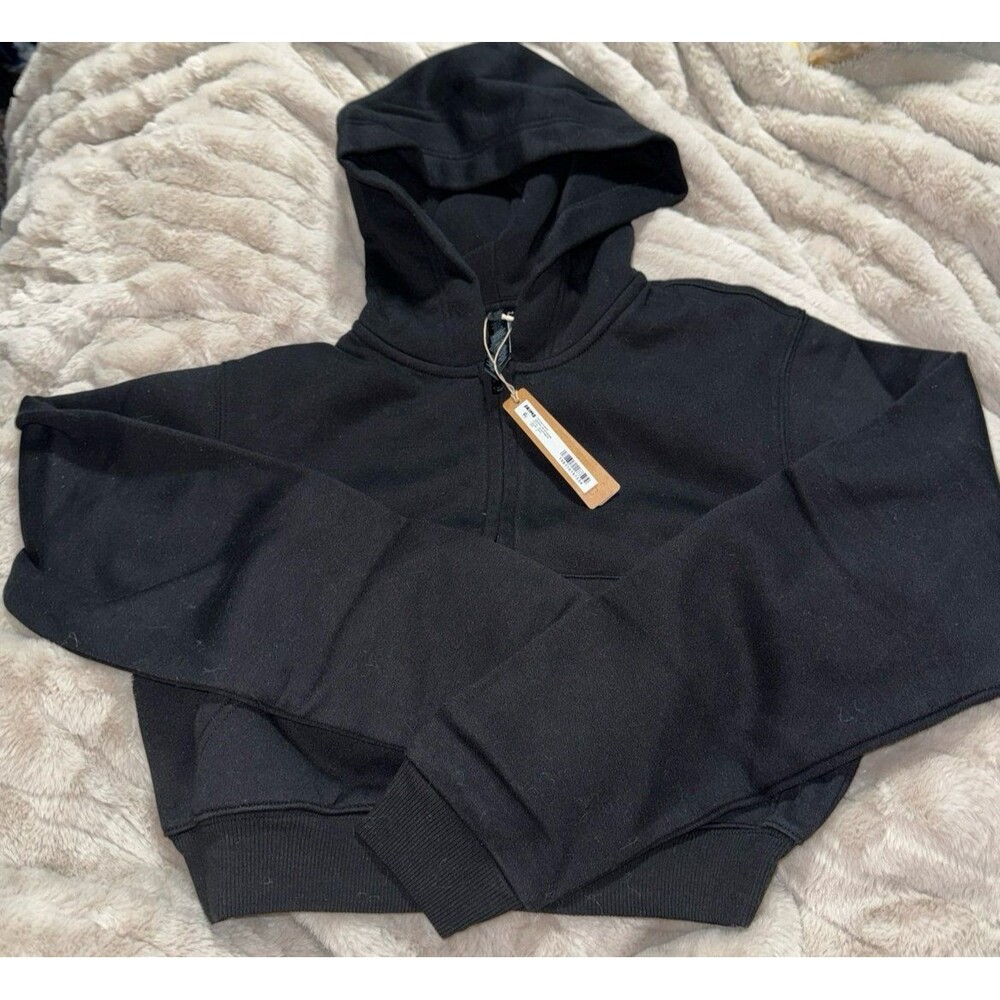 SKIMS black cropped hoodie